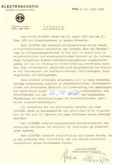 ELECTROACUSTIC (ELAC) GmbH (gegrd. Kiel 1926) 1936