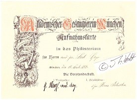 AGV MÜNCHEN / Akademischer Gesangverein (AGV) München ist eine musische, nicht farbentragende, aber farbenführende (rosa-weiß), nichtschlagende Studentenverbindung