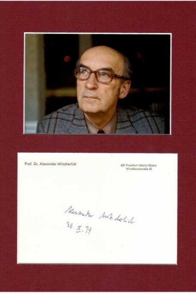 ALEXANDER MITSCHERLICH (1908-82) Professor Dr., dt. Psychoanalytiker, Gründer und Direktor des Sigmund-Freud-Instituts