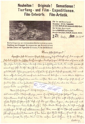 HARRY DANGERS (Harry Berington-Dangers, Daten unbekannt) deutscher Tierfänger, Dompteur und Schrifsteller