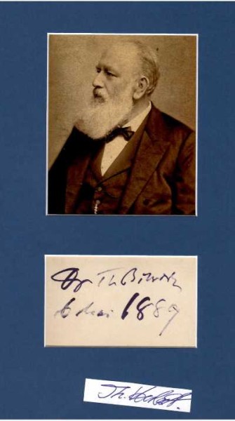 THEODOR BILLROTH (1829-94) deutsch-österreichischer Mediziner. Er wurde vor allem durch seine Leistungen auf dem Gebiet der Magenchirurgie bekannt (er führte 1881 die erste Magenteilentfernung durch) und wird allgemein als Begründer der modernen Bauchchirurgie sowie Pionier der Kehlkopfchirurgie, der pathologischen Anatomie und der Bakteriologie angesehen.