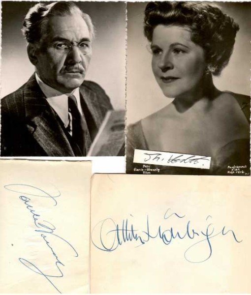 ATTILA HÖRBIGER (1896-1987) österreichischer Schauspieler aus der berühmten Hörbiger-Schauspielerdynastie / PAULA WESSELY (1907-2000) österreichische Schauspielerin, seine Frau