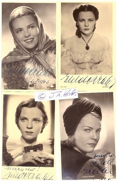 HILDE KRAHL (1917-99) österreichische Schauspielerin und Regisseurin, verheiratet mit Regisseur Wolfgang Liebeneiner, u.a. in Der Postmeister mit Heinrich George (1940) und als Bertha von Suttners, der ersten Friedensnobelpreisträgerin, in Herz der Welt (1952)