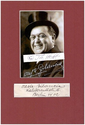 ORESTE BILANCIA (1881-1945) italienischer Schauspieler, Komiker, oft mit Monokel zu sehen. Von 1910 bis 1913 war er Direktor des Casinos von Sanremo, danach ab 1914 Leiter des Kursaals von Montecatini.