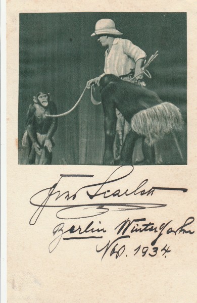 FRED SCARLETT (Daten unbekannt) deutscher Affendompteur