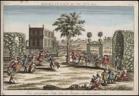GUCKKASTENBILD 1751 - Großer ORIGINAL-KUPFERSTICH, handkoloriert / Large Original Etching, coloured by hand