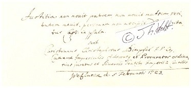 CHRISTIAN CHRISTOPH DIMPFEL (1677- ?) deutscher Jurist / Rechtswissenschaftler, Rechtsanwalt, Prokurator aus Regensburg