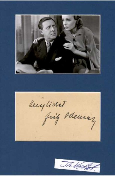 FRITZ ODEMAR (1890-1955) deutscher Schauspieler, Vater von Erik Ode. Fritz Odemar, der in fünf Tonfilmen Rollen neben Hans Albers spielte, äußerte sich mehrfach im betrunkenen Zustand abfällig über die Nationalsozialisten.