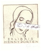 SEPP FRANK (1889-1970) deutscher Maler, Graphiker, Exlibriskünstler und Zeichner für Glasmalerei / german painter, illustrator