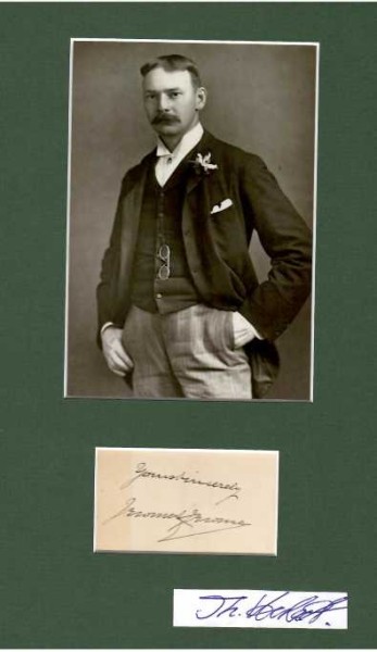 JEROME K. JEROME (Jerome Klapka Jerome, 1859-1927) english writer / englischer Autor. Berühmt wurde er durch seinen humorvollen Roman Drei Mann in einem Boot, der auch als Vorlage für mehrere Spielfilme diente.