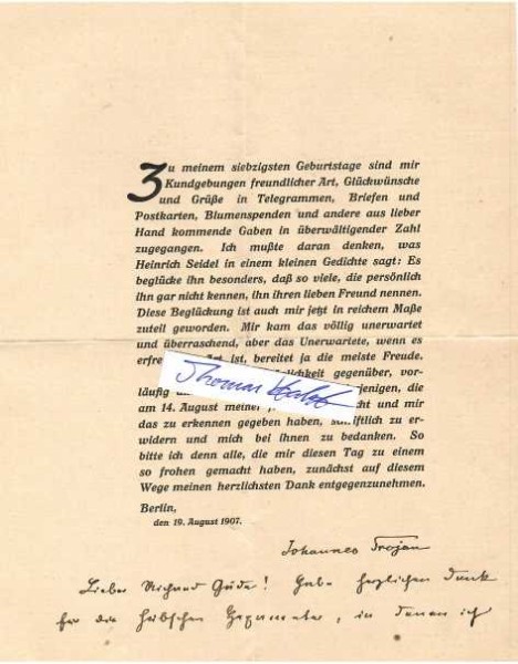 JOHANNES TROJAN (1837-1915) dt. Schriftsteller und Redakteur Kladderadatsch, 1898 wegen Majestätsbeleidigung zwei Monate Festungshaft