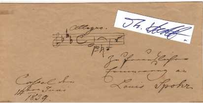 LOUIS SPOHR (auch Ludwig/Ludewig Spohr, 1784-1859) deutscher Komponist, Dirigent, Gesangspädagoge, Organisator von Musikfesten und ein Violinist von internationalem Ruf; neben dem Italiener Niccolò Paganini zählt er zu den größten Geigern seiner Zeit.