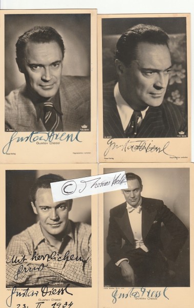 GUSTAV DIESSL (1899-1948) österreichischer Schauspieler, verheiratet mit Sopran Maria Cebotari, unter anderem in zwei Filmen von G. W. Pabst, Der Tiger von Eschnapur und Das indische Grabmal (1937/38)