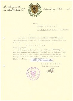 RUDOLF OTTO RISSE (zu Kriegsende von den Sowjets verschleppt, im Okt. 1945 als faschistischer Verbrecher bei Moskau erschossen) Bürgermeister der Stadt Oelsnitz im Vogtland
