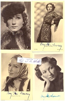 BRIGITTE HORNEY (1911-88) deutsch-amerikanische Schauspielerin (Theater und Film) und Hörspielsprecherin, zuletzt als Tante Polly in der deutsch-kanadischen Kinder- und Jugendserie Die Abenteuer von Tom Sawyer und Huckleberry Finn, in Jakob und Adele neben Carl-Heinz Schroth oder in der Titelrolle als Teufels Großmutter