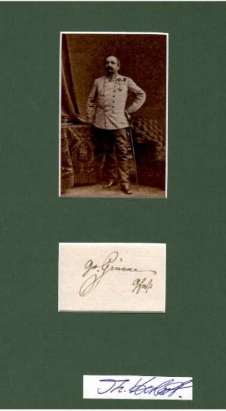 KARL LUDWIG VON GRÜNNE (1808-1884) Graf von Pinchard, österreichischer General der Kavallerie, 1848 erster Generaladjutant Kaiser Franz Josef I., 1850 Feldmarschalleutnant, Oberststallmeister unter anderem der Spanischen Hofreitschule und zeichnete ihn mit dem Großkreuz des St.-Stephans-Ordens aus, Capitänstelle der Leibgarde-Gendarmerie, 1865 Ritter des Ordens vom Goldenen Vlies