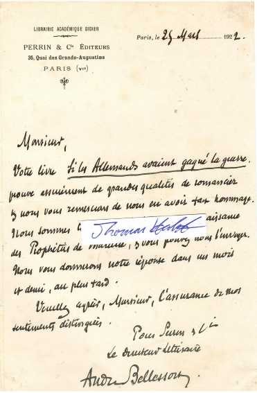 ANDRE BELLESSORT (1866-1942) französischer Reiseschriftsteller und Literarhistoriker, Académie française, 1940 ihr Secrétaire perpétuel / poète et essayiste français