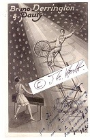 BRUNO DERRINGTON (1890-1985) deutscher Fahrrad-Zirkusartist, trat auch als Bruns oder Der Pirouettenkönig auf, bürgerlich BRUNO GROßE (Sohn von HEINRICH GROSSE, 1861-1942) / In 1906 he became the first circus performer to introduce an act on a tandem bicycle