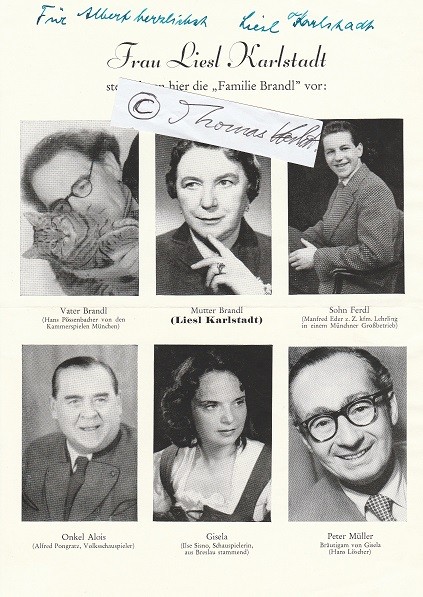 LIESL KARLSTADT (1892-1960) die bayerische Komikerin, langjährige Partnerin Karl Valentin´s