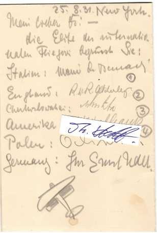 ERNST UDET (1896-1941 Selbstmord) Generalluftzeugmeister, "des Teufels General", im Ersten Weltkrieg Jagdflieger mit Pour le Merite, Kunstflieger, Ritterkreuz / INTERNATIONAL PILOTS TEAM 1931