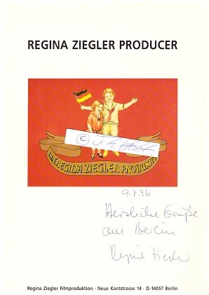 REGINA ZIEGLER (1944) deutsche Produzentin / german film roducer