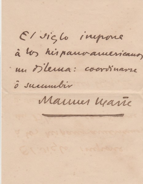 MANUEL UGARTE (1875-1951) argentinischer Schriftsteller, Sozialist, gründete 1914 die Asociación Latinoamericana, Magazin Monde