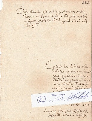 JOHANNES GEORG RICHTER (1592 – 1651) kaiserlicher Rat in Nürnberg und Pro-Kanzler der Universität Altdorf bei Nürnberg