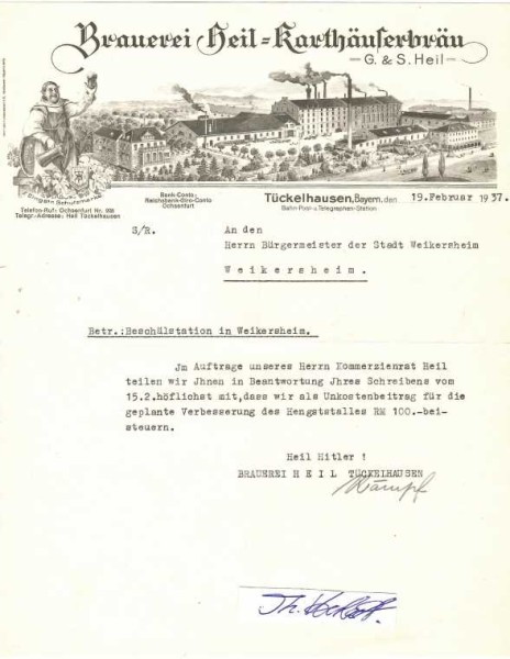 BRAUEREI HEIL-KARTHÄUSERBRÄU 1937
