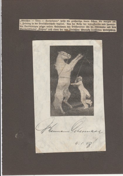 HERMANN OSTERMAIER (Daten unbekannt) Dr., Dressurreiter, Ringling Brothers and Barnum & Bailey Circus
