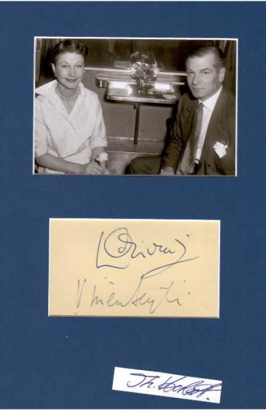 VIVIEN LEIGH (1913-67) britische Theater- und Filmschauspielerin; LAURENCE OLIVIER (1907-89) Lord, britischer Schauspieler, Regisseur, Produzent und Theaterleiter. Der vierfache Oscar-Preisträger wird als einer der größten englischsprachigen Bühnen- und Filmdarsteller des 20. Jahrhunderts angesehen.