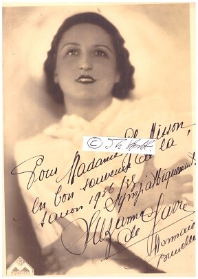 SUZANNE DE GAVRE (1903-95) belgische Opernsängerin / belgian opera singer