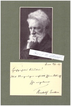 RUDOLF EUCKEN (1846-1926) Professor Dr.phil., deutscher Philosoph, 1908 Nobelpreis für Literatur für seine Weltanschauung und deren Darstellung, Ehrenbürger der Stadt Jena