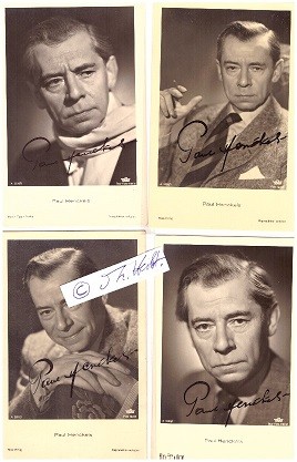 PAUL HENCKELS (1885-1967) deutscher Schauspieler, oft komisch-kauzige Rollen mit rheinischem Akzent. Unter seinen über 200 Filmrollen zählen der Professor Bömmel in Die Feuerzangenbowle und Dr. Pudlich in den Immenhof-Filmen zu den bekanntesten.