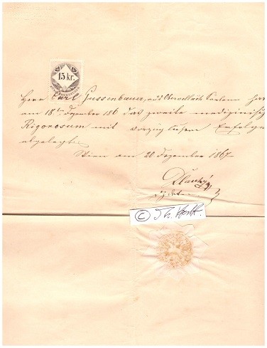 JOHANN DLAUHY (Johann Nepomuk H. Dlauhy, 1808-88) Professor Dr.med., österreichischer Anatom, Dekan der Universität Wien, Pathologische Anatomie, Gerichtsmedizin, Staatsarzneikunde