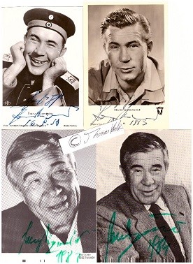 FRANZ MUXENEDER (1920-88) bayerischer Volksschauspieler österreichischer Herkunft, u.a. Drei Männer im Schnee (1955), Die Trapp-Familie (1956) und Münchhausen in Afrika (1958). 1960 spielte er an der Seite von Heinz Rühmann in dem Klassiker Der brave Soldat Schwejk