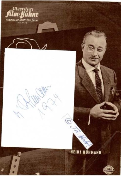 HEINZ RÜHMANN (1902-94) deutscher Schauspieler, u.a. Die Drei von der Tankstelle (1930) / Quax, der Bruchpilot (1941) / Die Feuerzangenbowle (1943) / Charley's Tante ('55)