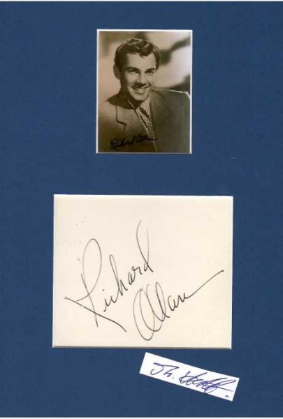 RICHARD ALLAN (1923-99) US-amerikanischer Schauspieler und Tänzer, spielte u.a. in : Schnee am Kilimandscharo (The Snows of Kilimanjaro, 1952, 1953: Niagara (als Liebhaber von Marilyn Monroe), 1957-59 in Deutschland, 1959: Der Rest ist Schweigen)
