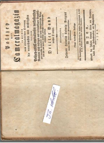 JOHANN HEINRICH LUDWIG BERGIUS (1718-81) deutscher Verwaltungswissenschaftler. Er war zuletzt gräflich Sayn-, Hohen- und Wittgensteinischer Hofkammer-Rat