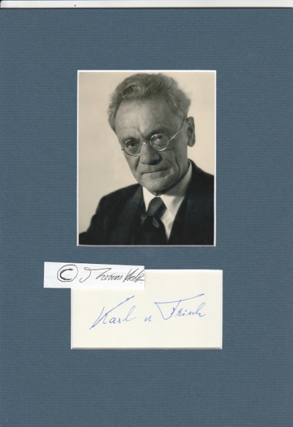 KARL VON FRISCH (Karl Frisch,1886-1982) Professor Dr. für Zoologie, Verhaltensforscher, 1973 Nobelpreis für Physiologie oder Medizin