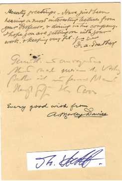 HANS CLOOS (1885-1951), FRANCIS ARTHUR BATHER (1869-1959), ARTHUR MORLEY DAVIES (1869-1959) - GEOLOGEN, PALÄONTOLOGEN