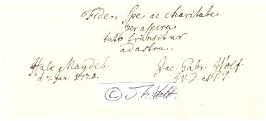 JACOB GABRIEL WOLFF (auch: Jakob Gabriel Wolf; um 1683/84 in Greifswald; † 6. August 1754 in Halle (Saale)) deutscher Rechtswissenschaftler und Kirchenlieddichter