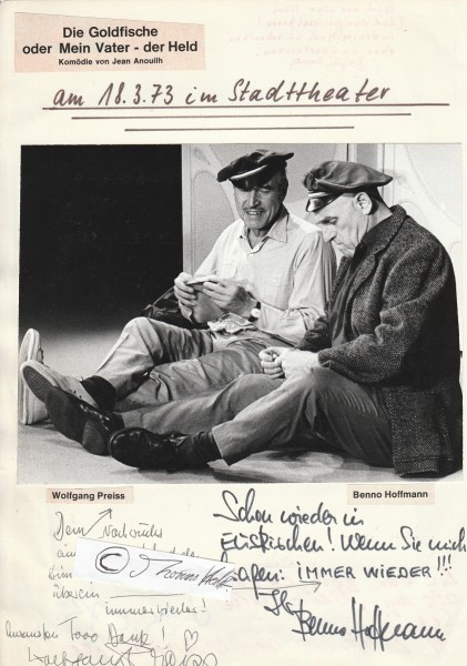 BENNO HOFFMANN (1919-2005, deutscher Ballettmeister, Synchronsprecher und Schauspieler), WOLFGANG PREISS ( (1910-2002, deutscher Schauspieler und Synchronsprecher)
