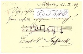 ERNST HERMANN SEYFFARDT (1859-1942) Professor, deutscher Komponist und Chorleiter. 1879 erhielt er als einer der Ersten den begehrten Mendelssohn-Preis, zusammen mit dem Komponisten Engelbert Humperdinck.