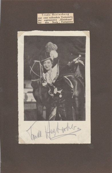 TRUDE HESTERBERG (1892-1967) deutsche Schauspielerin, Kabarettistin, Chansonsängerin / german actress and singer
