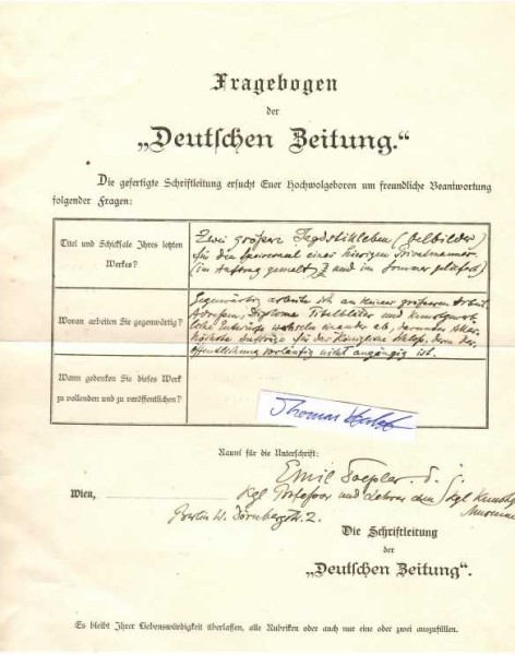EMIL DÖPLER d.J. (1855-1922) ddeutscher Maler, Kunstgewerbler, Gebrauchsgrafiker und Heraldiker. Studium an der Berliner Kunstakademie. Er wurde 1881 Lehrer und 1889 Professor an der Unterrichtsanstalt des Kunstgewerbemuseums. Ab 1898 leitete er den Ausschuss zur Prämierung der Entwürfe von Stollwerck-Sammelbildern in den von Ludwig Stollwerck veranstalteten Wettbewerben. Im Jahr 1888 zeichnete er das Wappen für den Börsenverein des Deutschen Buchhandels.