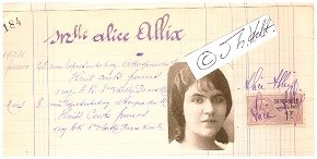 ALICE ALLIX (Daten unbekannt) französische Opernsängerin