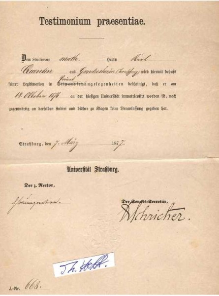 HERMANN BAUMGARTEN (1825-93) deutscher Historiker, Professor für Geschichte und Literaturgeschichte an der Universität Straßburg, Verfechter des Liberalismus, Lehrer seines Neffen Max Weber, der sich als einer der Begründer der Soziologie in Deutschland einen Namen machte