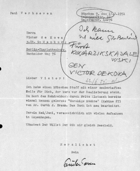 PAUL VERHOEVEN (1901-75) dt. Regisseur, Schauspieler und Drehbuchautor