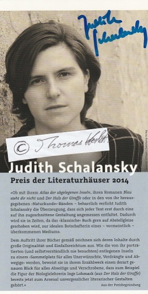 JUDITH SCHALANSKY (1980) deutsche Schriftstellerin, Buchgestalterin und Herausgeberin