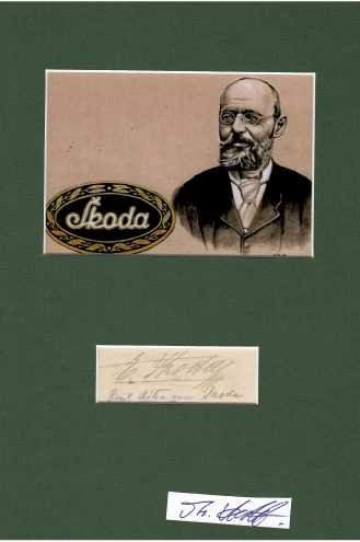 EMIL RITTER VON SKODA (Emil von Škoda, 1839-1900 in Eisenbahnzug) böhmischer Ingenieur, Industrieller und Namensgeber des Maschinenbaukonzerns Škoda / bohemian automobile constructor